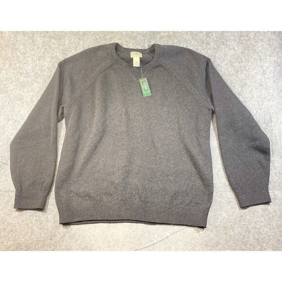 L.L Bean Sweater Mens Size Large Grey Knit Crew Neck Preppy - Picture 10 of 10